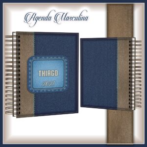 agenda masculina arquivo digital scrapbook