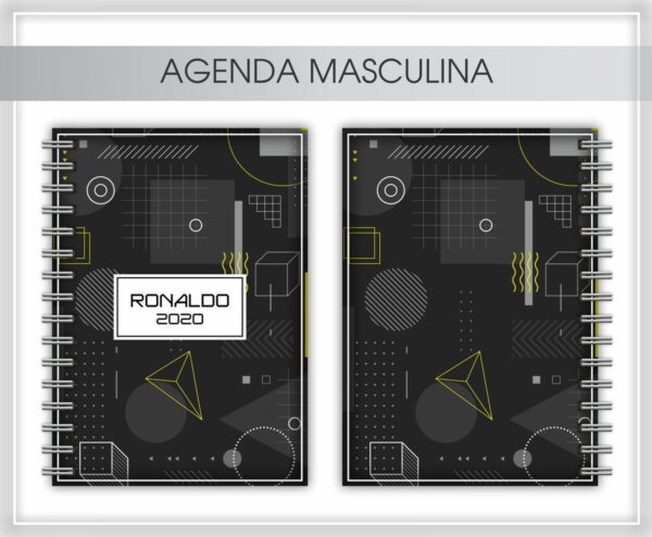 Agenda Masculina + Arte para caneca - Arquivo Digital