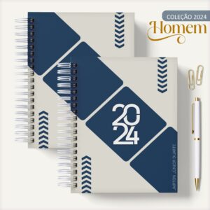 agenda masculina azul e cinza arquivo digital encadernacao digital