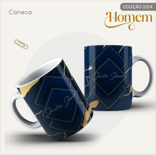 Agenda Masculina Azul e Dourado- Arquivo Digital - Imagem 4