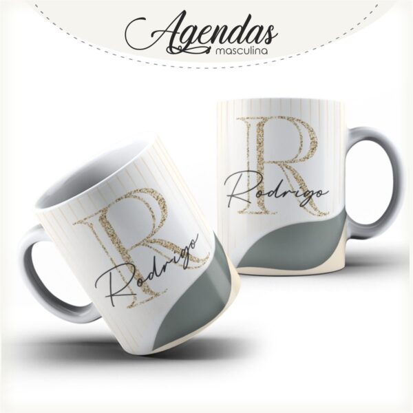 Agenda Masculina Iniciais Dourada - Arquivo Digital - Imagem 3