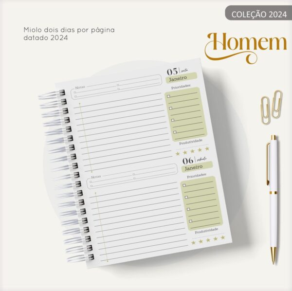 Agenda Masculina Marble Amarelo - Arquivo Digital