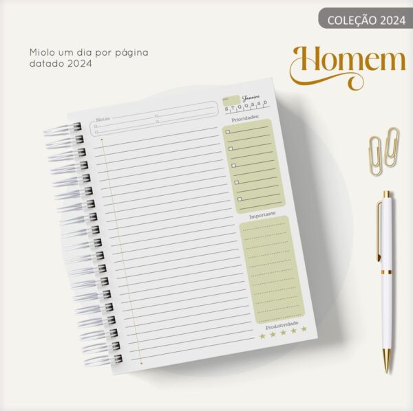 Agenda Masculina Marble Amarelo - Arquivo Digital