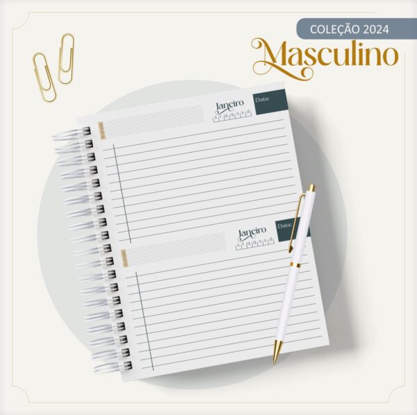 Agenda Masculina Mármore Azul e Listra - Arquivo Digital - Imagem 4