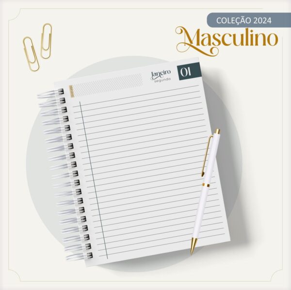 Agenda Masculina Mármore Azul e Listra - Arquivo Digital - Imagem 3