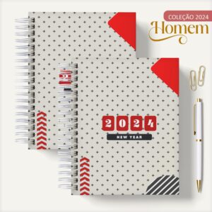 agenda masculina poa cruz arquivo digital papelaria