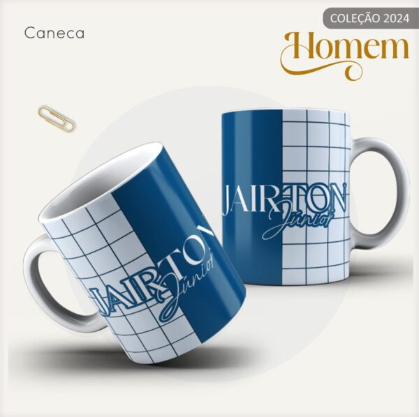 Agenda Masculina Quadrinho Azul e Branco - Arquivo Digital