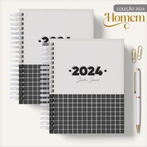 Agenda Masculina Quadrinho Preto - Arquivo Digital