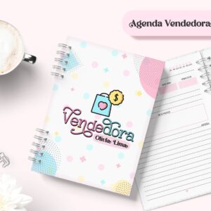 agenda permanente datada vendedora arquivo digital papelaria digital