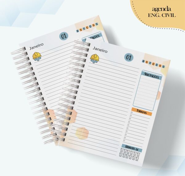 Agenda Profissão Engenharia Civil Masculino- Arquivo Digital - Imagem 2