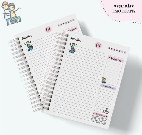 Agenda Profissão Fisioterapia Feminino - Arquivo Digital - Imagem 2