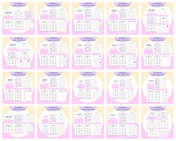 Agendas Profissões Femininas Candy Color - Arquivo Digital - Imagem 2