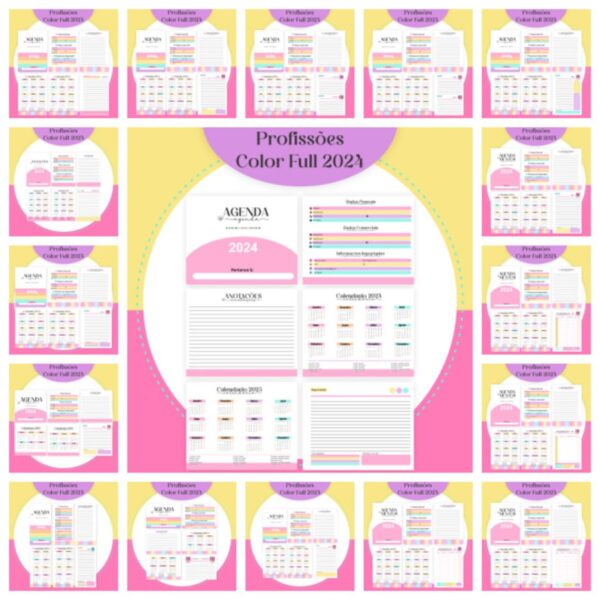Agendas Profissões Femininas Candy Full - Arquivo Digital - Imagem 2