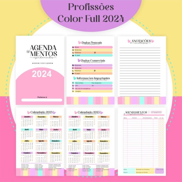 Agendas Profissões Femininas Candy Full - Arquivo Digital - Imagem 3