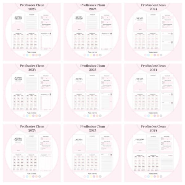 Agendas Profissões Femininas Clean - Arquivo Digital - Imagem 2