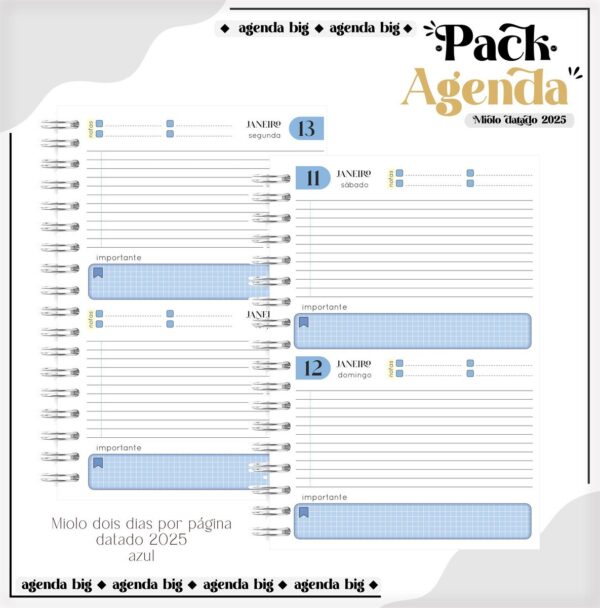 Agendas Tamanho Universitário Masculino - Arquivo Digital - Imagem 3