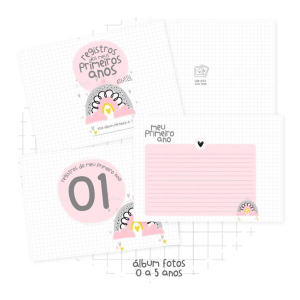 Álbum de Fotos Arco íris Menina (0 a 5 anos) -Arq. Digital - Imagem 2