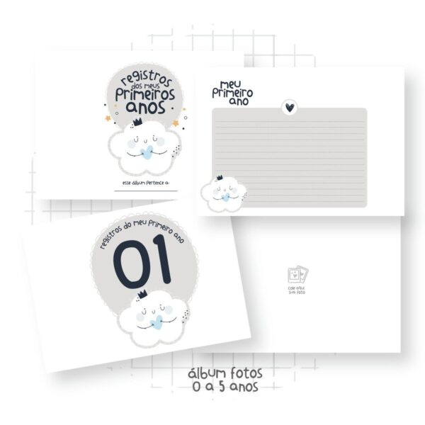 Álbum de Fotos Nuvem Menino (0 a 5 anos) - Arquivo Digital