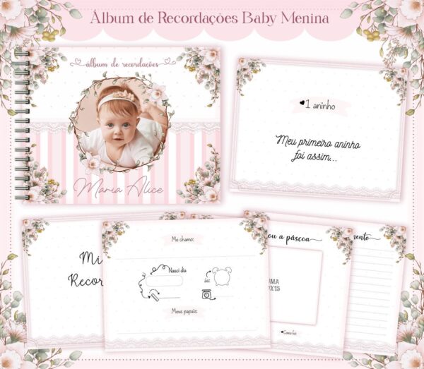Álbum do Bebê Baby Menina - Arquivo Digital