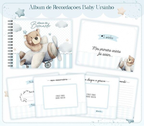 Álbum do Bebê Baby Urso Menino - Arquivo Digital