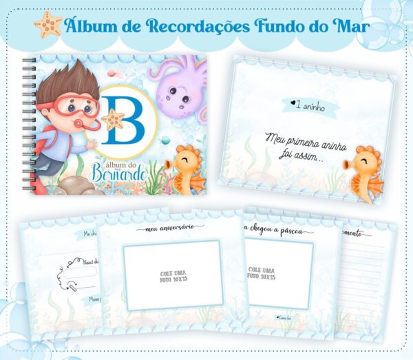 Álbum do Bebê Fundo do Mar Menino - Arquivo Digital