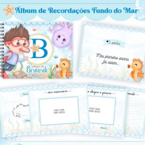 album do bebe fundo do mar menino arquivo digital encadernacao