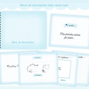 album do bebe neutro azul menino arquivo digital encadernacao digital