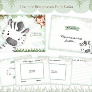 album do bebe safari menino arquivo digital personalizacao