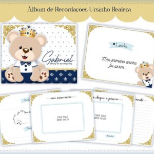 album do bebe urso realeza menino arquivo digital kit digital