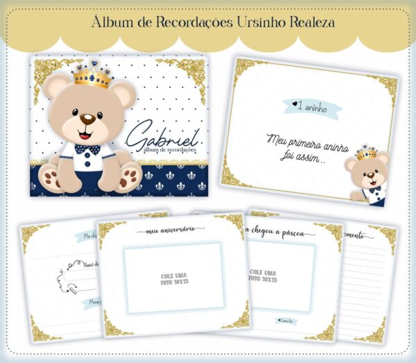Álbum do Bebê Urso Realeza Menino - Arquivo Digital