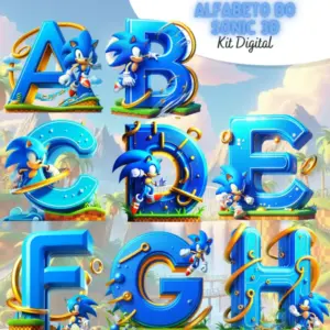 Alfabeto Completo Sonic 3d Png Kit P Projetos Personalizados