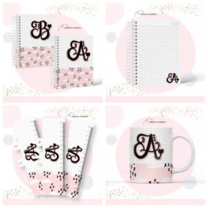 alfabeto teens menina arquivo digital caderno personalizado