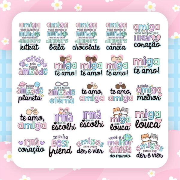 Arquivo Corte Amizade Personalizados Ilustrações Lettering