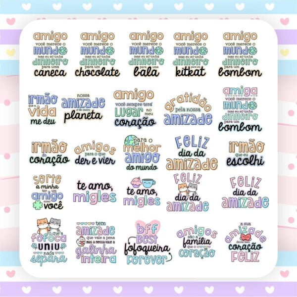 Arquivo Corte Amizade Personalizados Ilustrações Lettering