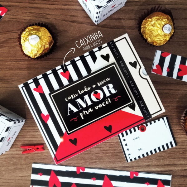 Arquivo De Corte Caixa Doces + Caixa Envelope Dia Namorados