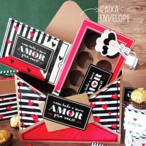 Arquivo De Corte Caixa Doces + Caixa Envelope Dia Namorados