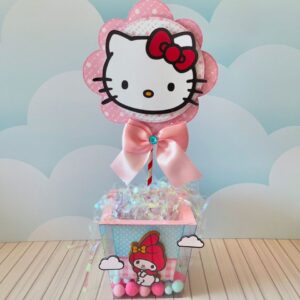 arquivo de corte centro de mesa hello kitty aniversario
