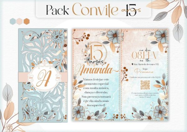 Arquivo de Corte Convites 15 Anos - Studio e pdf - Imagem 4