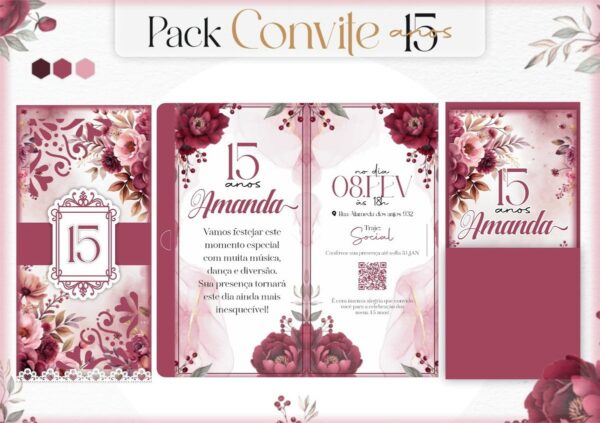 Arquivo de Corte Convites 15 Anos - Studio e pdf - Imagem 5