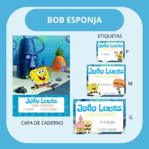 Arquivo de Corte Etiqueta Escolar Bob Esponja