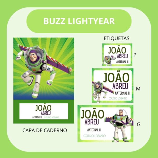 Arquivo de Corte Etiqueta Escolar Buzz Lightyear