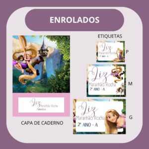 arquivo de corte etiqueta escolar enrolados rapunzel scrapbook