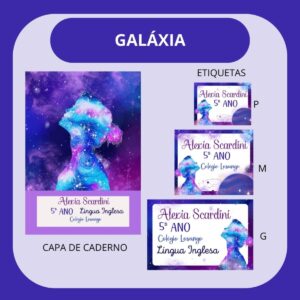 Arquivo de Corte Etiqueta Escolar Galáxia