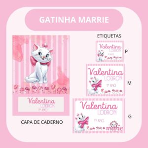arquivo de corte etiqueta escolar gatinha marie etiqueta escolar
