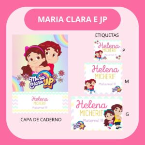 Arquivo de Corte Etiqueta Escolar Maria Clara e Jp