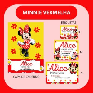 arquivo de corte etiqueta escolar minnie vermelha etiquetas