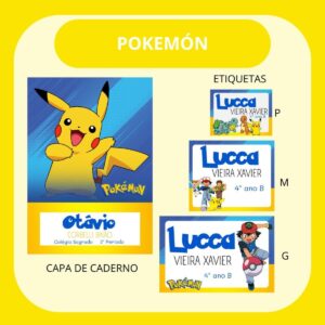 Arquivo de Corte Etiqueta Escolar Pokémon