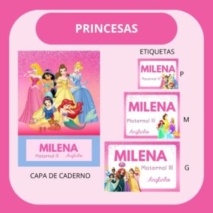 arquivo de corte etiqueta escolar princesas etiqueta volta as aulas