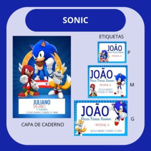 Arquivo de Corte Etiqueta Escolar Sonic