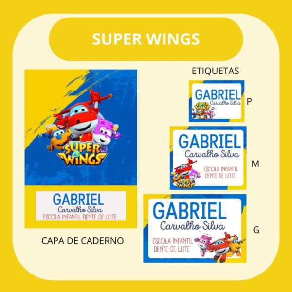Arquivo de Corte Etiqueta Escolar Superwhings